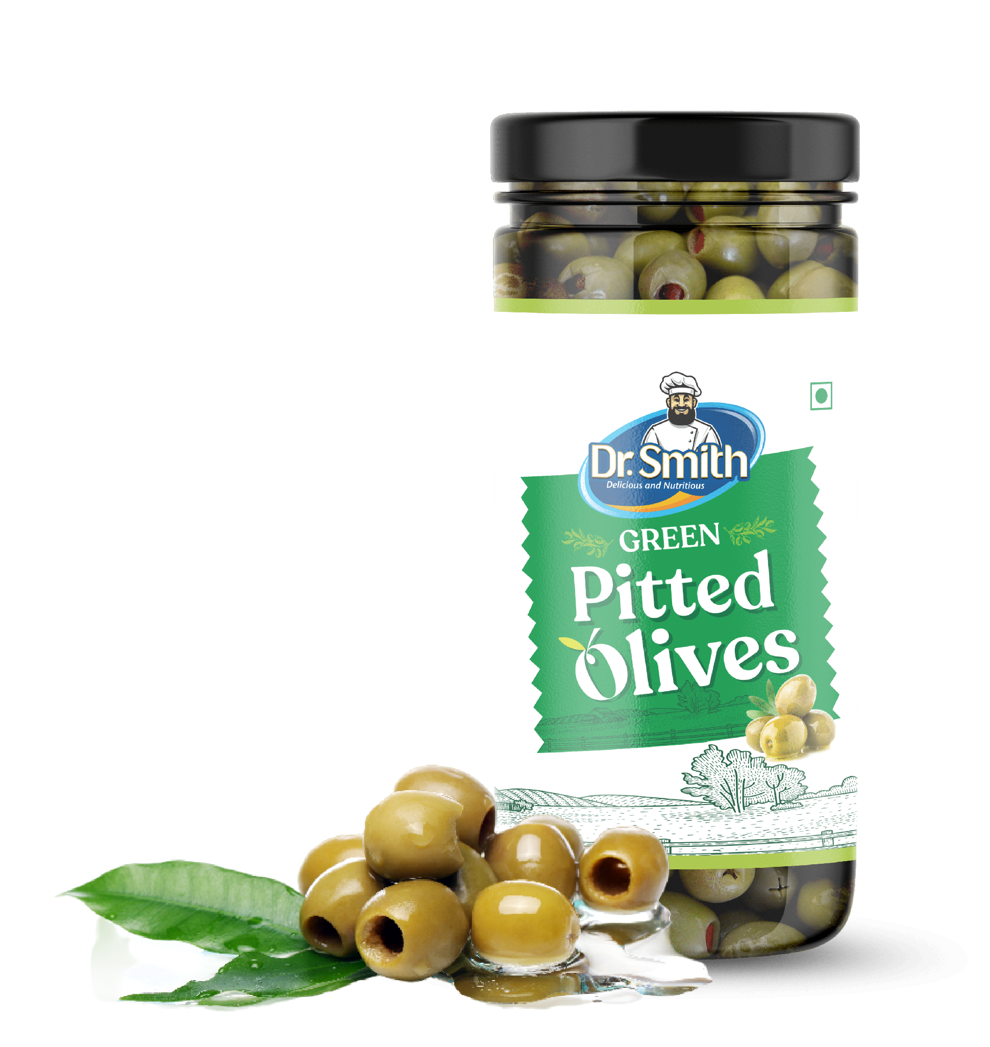 Dr.-Smith-Green-Pitted-Olives