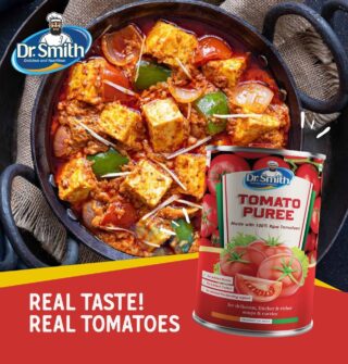 Bring the bold flavor of the farm to your kitchen with Dr Smith's Tomato 🍅 Puree! Made with only the freshest and ripest tomatoes, this versatile ingredient is a staple in every cook's pantry. Elevate your Indian or Italian recipes to the next level with its authentic and delicious taste. Say goodbye to bland and hello to bold, with every spoonful of Dr Smith's Tomato Puree. 
#RealTasteRealTomatoes #DrSmithCannedFoods #FarmToTableFlavor #CookWithConfidence #TomatoPerfection